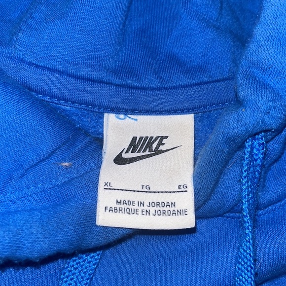 Nike bright blue spell out with embroidered swoosh hoodie men's size XL - Picture 5 of 9